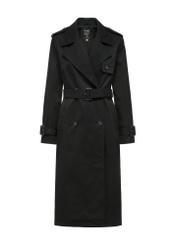 Long black women's coat-style jacket KURDT-0512-99(W25)-01