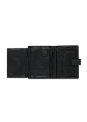 Men's black leather clasp wallet PORMS-0605-99(W24)-04