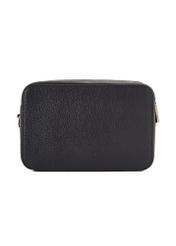 Women's leather handbag in black color TORES-1153-99(Z25), product view from the back on a white background.