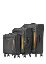 Set of suitcases on wheels 19"/24"/28" WALNY-0042-99(W25), product view on white background.