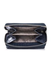 Navy blue women's croco wallet PORES-0888-7D(W26), product view inside on white background.