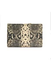 Medium animal print leather wallet PORES-0950-81(W25) - product view from the back on white background.