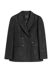 Women's black floral jacket ZAKDT-0052-99(Z26), front product view on white background.