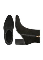 Black suede women's ankle boots BUTYD-1213-98(Z25), product view from the top and side on a white background.