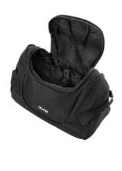 Black cosmetic bag AW-018-0003-99(W26), product view inside on white background.