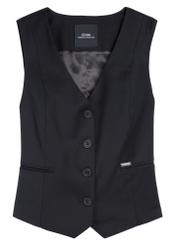 Black women's vest KAMDT-0031-99(Z25), front product view on white background.