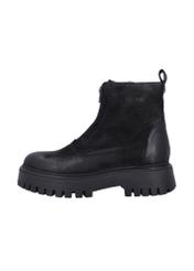 Black leather women's ankle boots BUTYD-1291-9I(Z26), side view of the product on a white background.