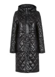 Women's long black jacket KURDT-0476-99(Z23)-05