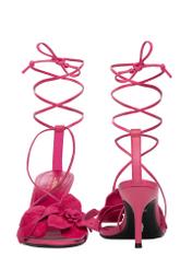 Fuchsia high heel sandals BUTYD-1236-5E(W26) - front and back product view, on a white background.