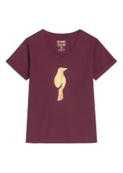 Burgundy women's t-shirt TSHDT-0149-4D(Z26), product view from the front on a white background.