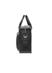 Black leather business briefcase TORMS-0531-99(Z26), side view of the product on a light background.