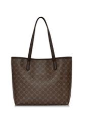 Women's brown shopper bag TOREC-0816A-89(Z25) - product view from the back on a white background.