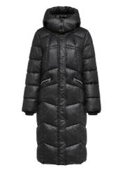 Black long winter jacket for women KURDT-0530-99(Z24)-06