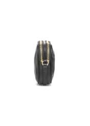 Small black leather women's handbag TORES-1152-9I(Z26), product view from the side on a white background.