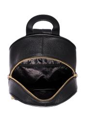 Black leather women's backpack TORES-1345-9I(Z26), product view inside on white background.