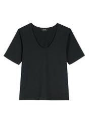 Women's black cotton T-shirt TSHDT-0151-99(W26), front product view on white background.