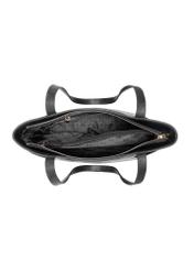 Black leather shopper bag TORES-0980-99(W24)-06
