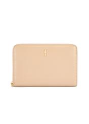 Beige leather medium women's wallet PORES-0898R-81(Z25), front product view on white background.