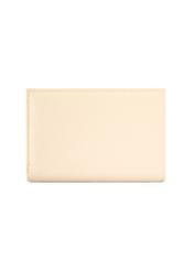 Cream leather women's wallet PORES-0980R-0B(W26), product view from the back on a white background.
