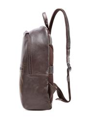 Dark brown leather men's backpack TORMS-0458-89(Z25), side product view on white background.