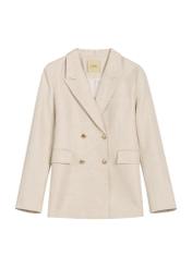 Light beige women's linen jacket ZAKDT-0049-1A(W26), front product view, on white background.