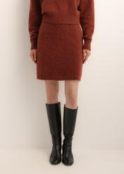 Red Alpaca Wool Pencil Skirt SPCDT-0139-3D(Z26)