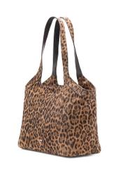 Large women's handbag with leopard print TORES-1169-86(Z25), diagonal view of the product on a white background.