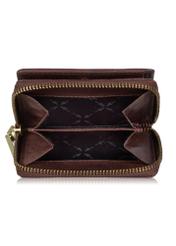 Women's small brown leather wallet PORES-0810A-88(Z23)-04