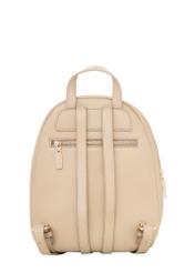 Beige leather women's backpack TORES-1355-1B(Z26). Back view on white background.