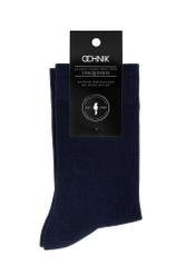 Navy blue men's long socks SKAMT-0186-69(W24)-02