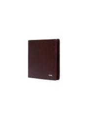 Brown leather men's wallet PORMS-0738-1G(Z26), diagonal product view on white background.