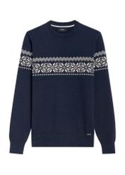 Navy blue men's sweater SWEMT-0177-68(Z25) - front product view on white background.