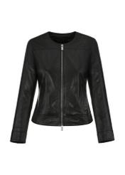 Women's black leather jacket KURDS-0468-5491(W24)-03