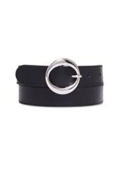 Black leather women's belt PASDS-0353-99(Z26)