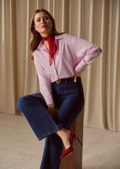 Blue women's denim pants JEADT-0014-7H(W26)