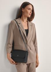 Women's black leather messenger bag TORES-1245-99(W26)