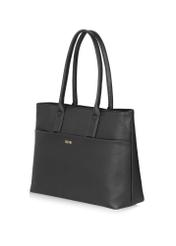 Women's black leather shopper bag TORES-0989-99(W24)-02