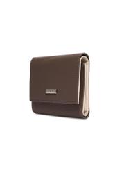 Dark beige women's wallet with cream interior POREC-0440-1K(Z26) - diagonal product view, on a white background.