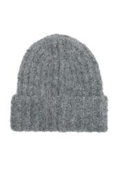 Women's winter hat in gray CZADT-0205-95(Z25), product view from the back on a white background.