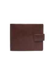 Dark brown leather men's wallet PORMS-0733-1I(Z26), front product view on white background.
