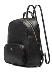 Black leather women's backpack TORES-1072E-9I(W26) - diagonal product view, on a white background.