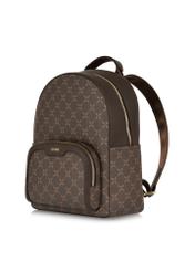Women's backpack with monogram TOREC-0980A-89(Z25), diagonal product view on white background.