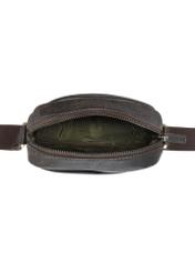 Men's dark brown leather bag TORMS-0501-1I(W26) - view of the product from above, on a white background.