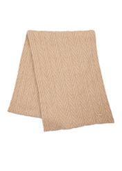 Light beige women's scarf with sequins SZADT-0220-1A(Z26), front product view on white background.
