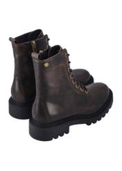 Brown women's ankle boots BUTYD-1192-1H(Z26), product view from the back on a white background.