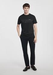 Black men's t-shirt with print TSHMT-0126-99(W25)-02