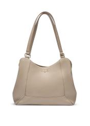 Beige leather women's shopper handbag TORES-1264-1B(W26), front product view on white background.