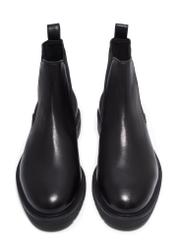 Men's black leather Chelsea boots BUTYM-0521-99(Z26), front product view on white background.