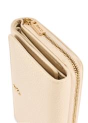 Large cream leather women's wallet PORES-0801R-0B(W26), close-up of the product detail on a white background.