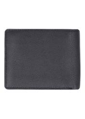 Black men's leather wallet PORMS-0721-99(Z26), product view from the back on a white background.